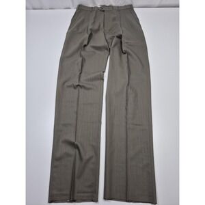 John Alexander Dress Pants Mens 33x36 Gray Wool Pleated Open Bottom Business